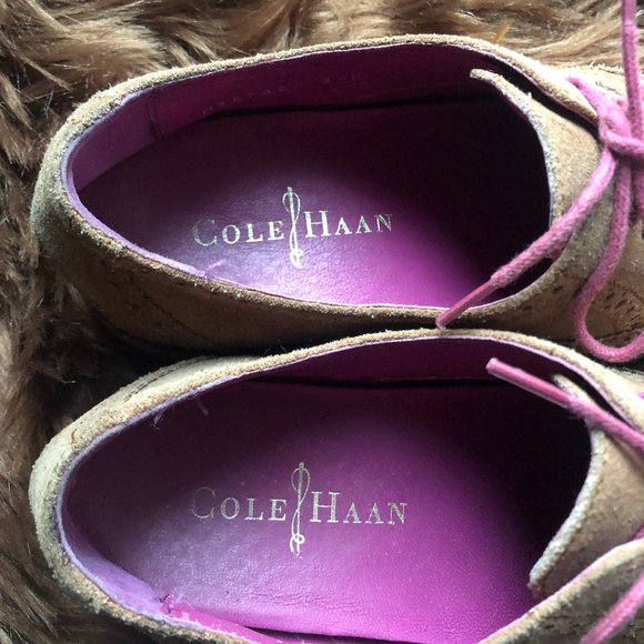 Cole Haan "Alisa" Suede Oxford Wingtips - Picture 6 of 10